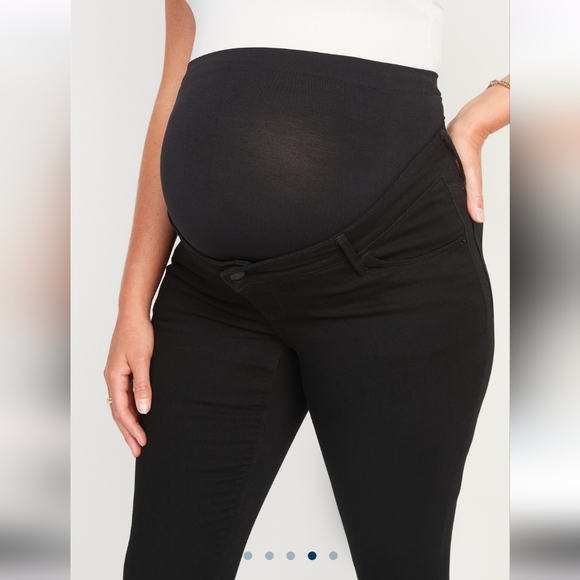 Old Navy Maternity Size 10 Black Super Skinny Rockstar Jeans Full Panel Jegging - Picture 4 of 9